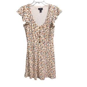 IN San Francisco Womens Floral Mini Dress Sz Small Boho Flirty Cottage Sundress